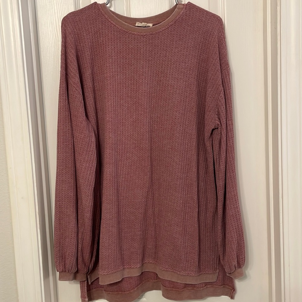 Dusty pink waffle oversized shirt Easel